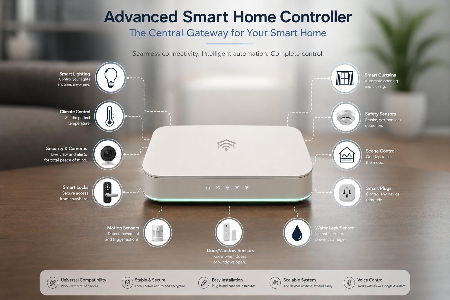 Smart home gateway white